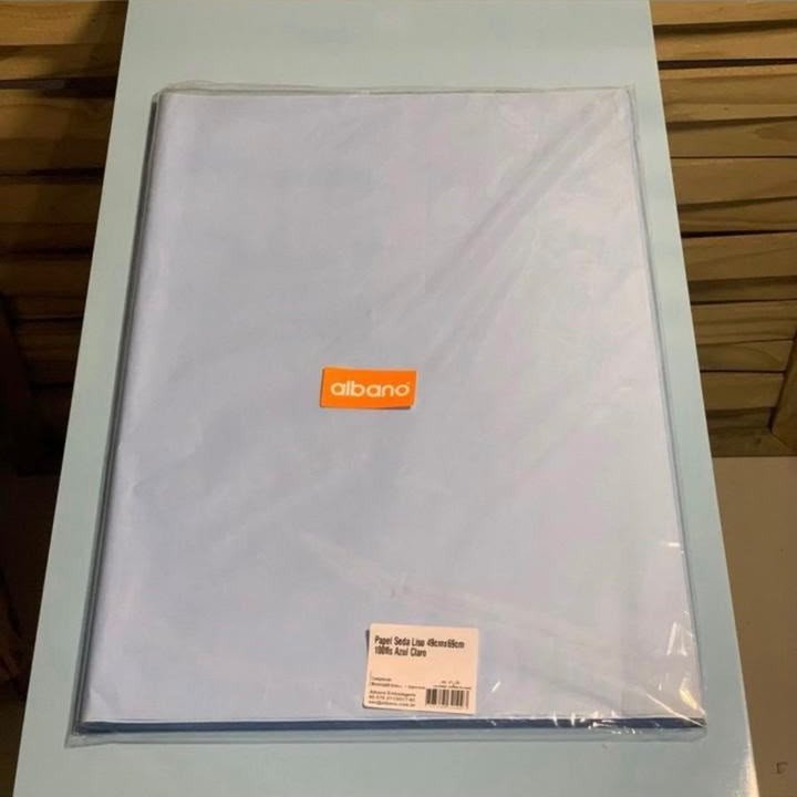 PAPEL SEDA LISO 100FLS AZUL CLARO 