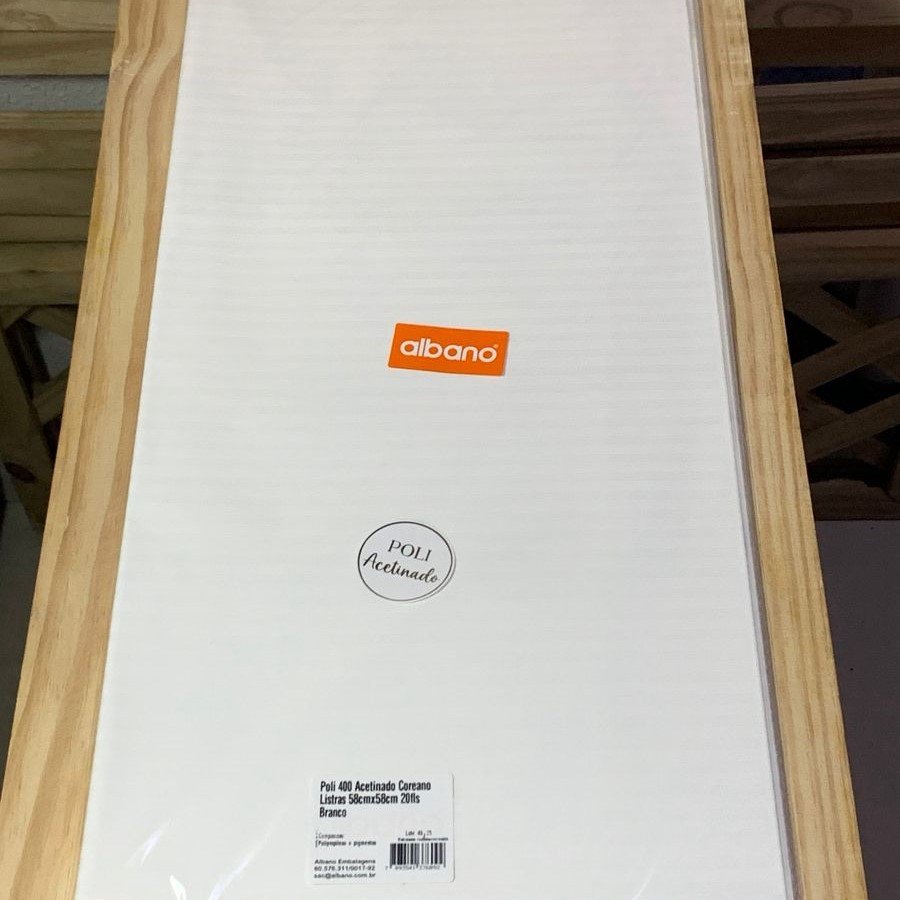 POLI 400 ACETINADO COREANO LISTRAS 58CMX58CM 20FLS BRANCO 37609
