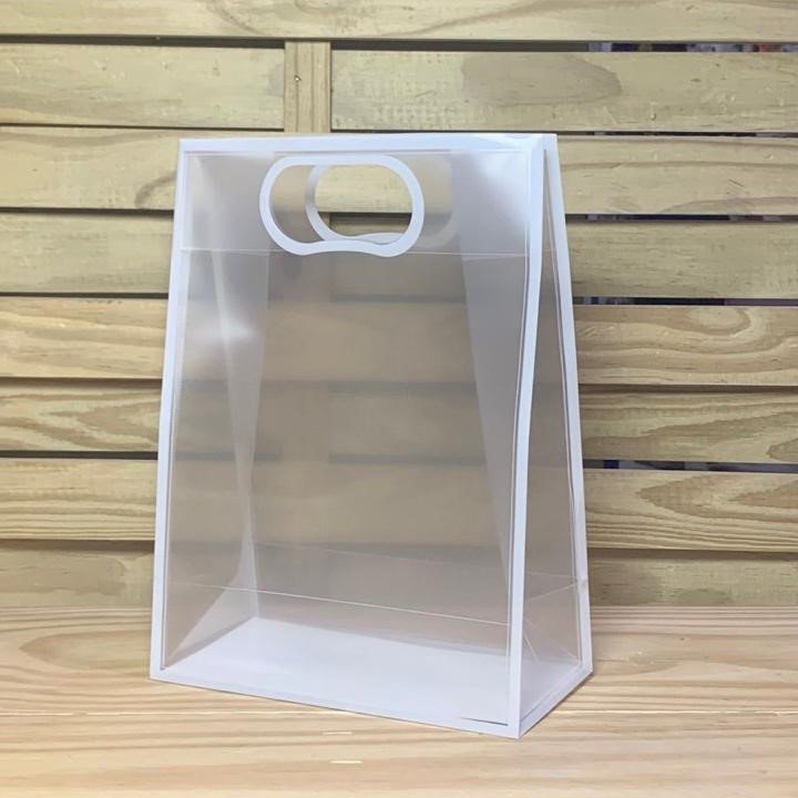 SACOLA TRANSPARENTE BORDA COLOR M 22X30X11CM 912992 FJ91369