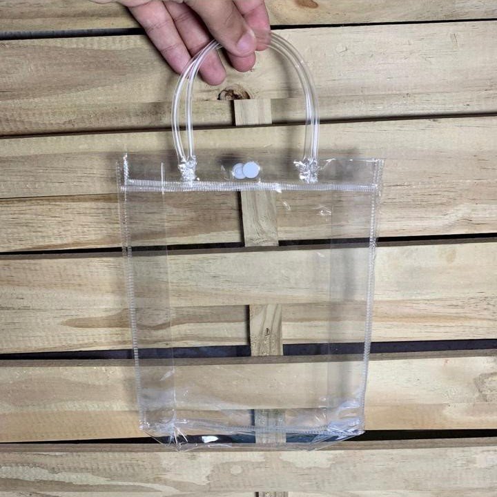 ENFEITE PLASTICO SACOLINHA CRISTAL 20X7X25CM 568846