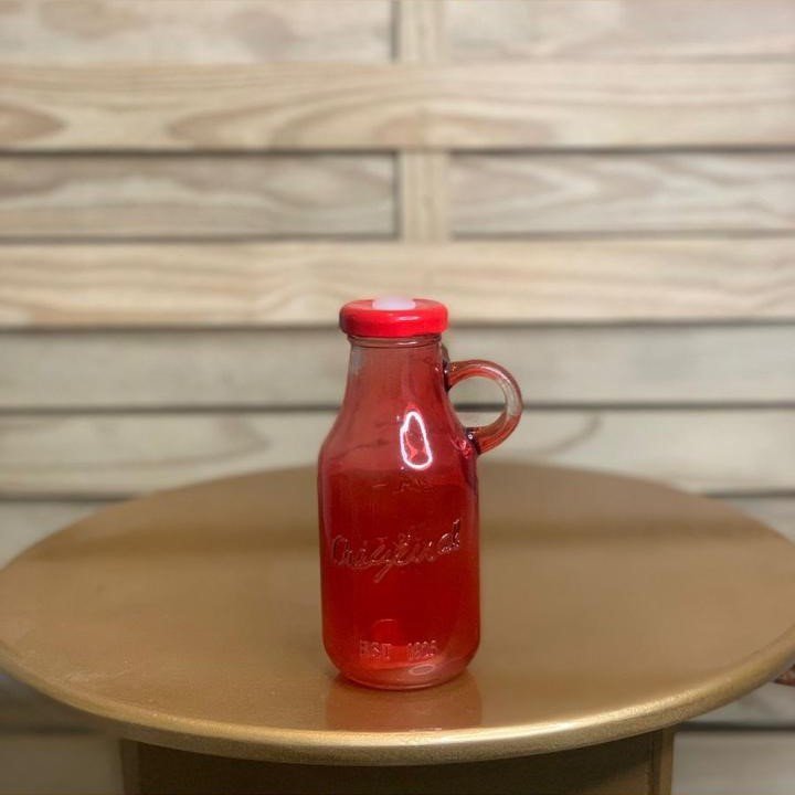 GARRAFINHA DE VIDRO C/ALCA POP AZ 300ML 14,5X5CM 2423 424239