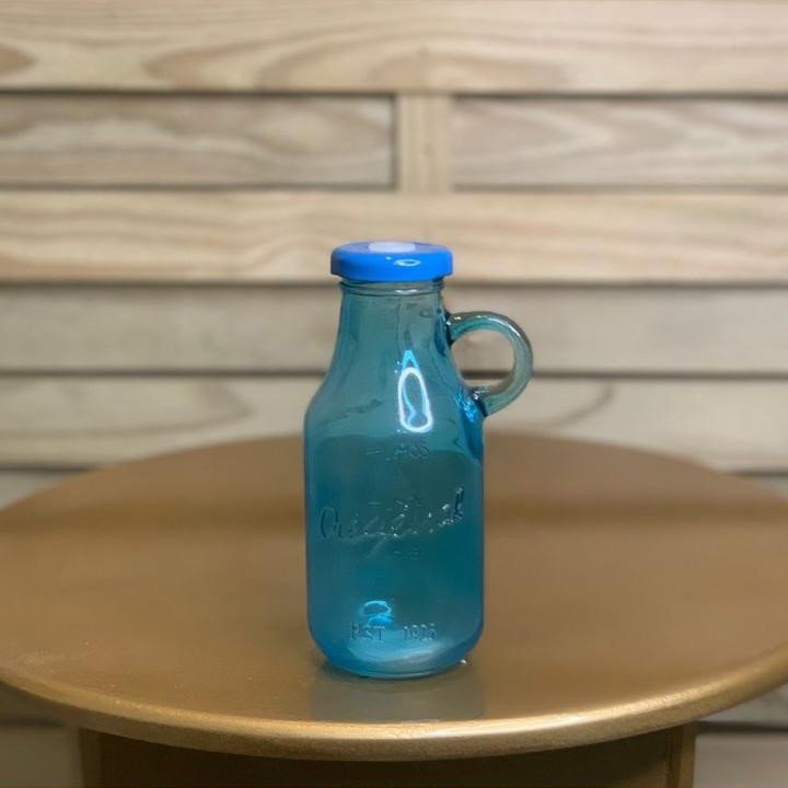 GARRAFINHA DE VIDRO C/ALCA POP AZ 300ML 14,5X5CM 2423 424239