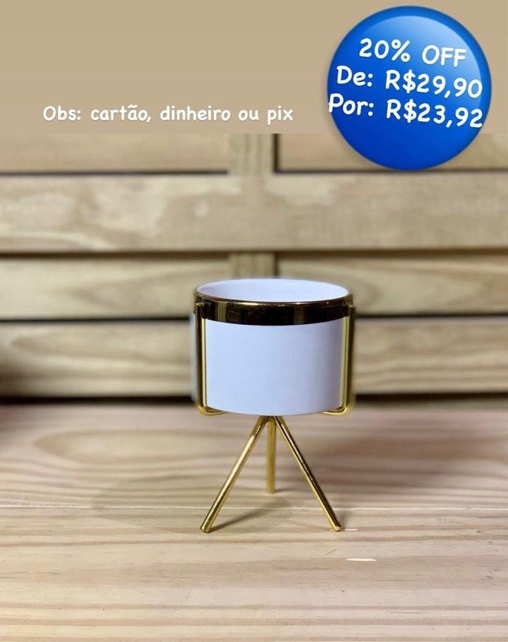 VASO DE RESINA C/SUPORTE DE METAL 8.3X8.3X12.4CM 230655 3065