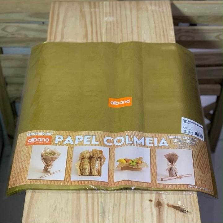 PAPEL COLMEIA KRAFT 49CMX49CM 20FLS OURO 35420