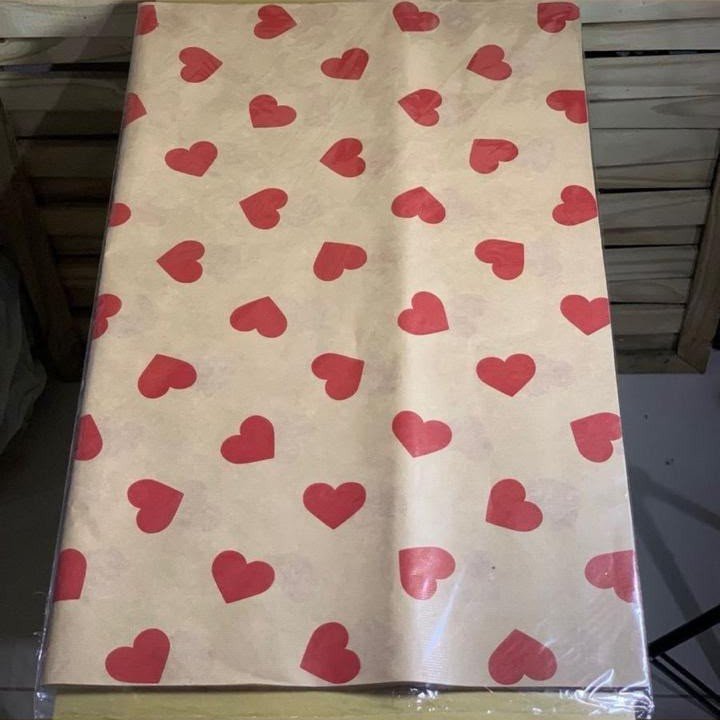 PAPEL KRAFT CORACOES 69CMX79CM 25FLS VERMELHO 30087