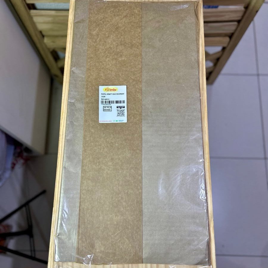PAPEL KRAFT DUO DOURADO 20FLS 68X68 643352