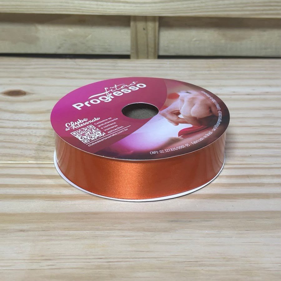 FITA CETIM SIMPLES CF007 30 MM COR 1235 LARANJA ABOBORA ROL 50 METROS 097634