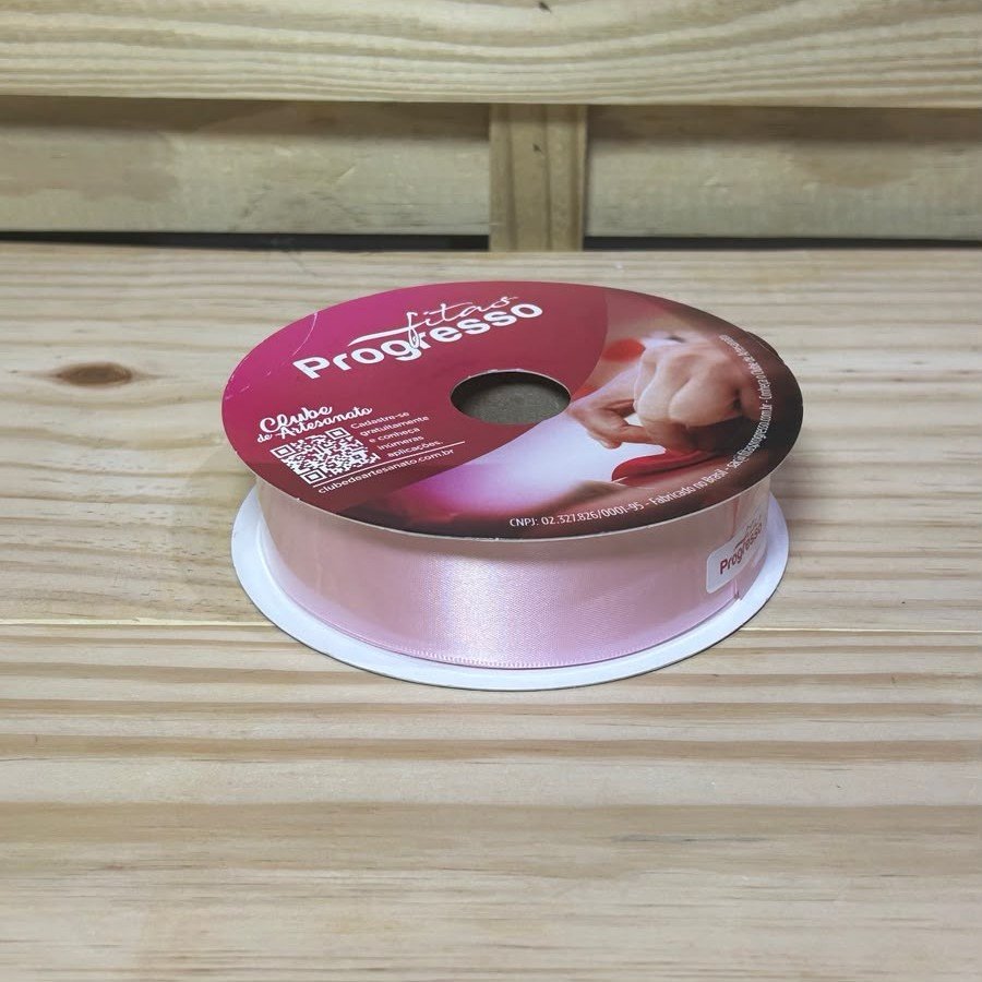 FITA CETIM SIMPLES CF007 30 MM COR 206 ROSA CLARO ROL 50 METROS 846856