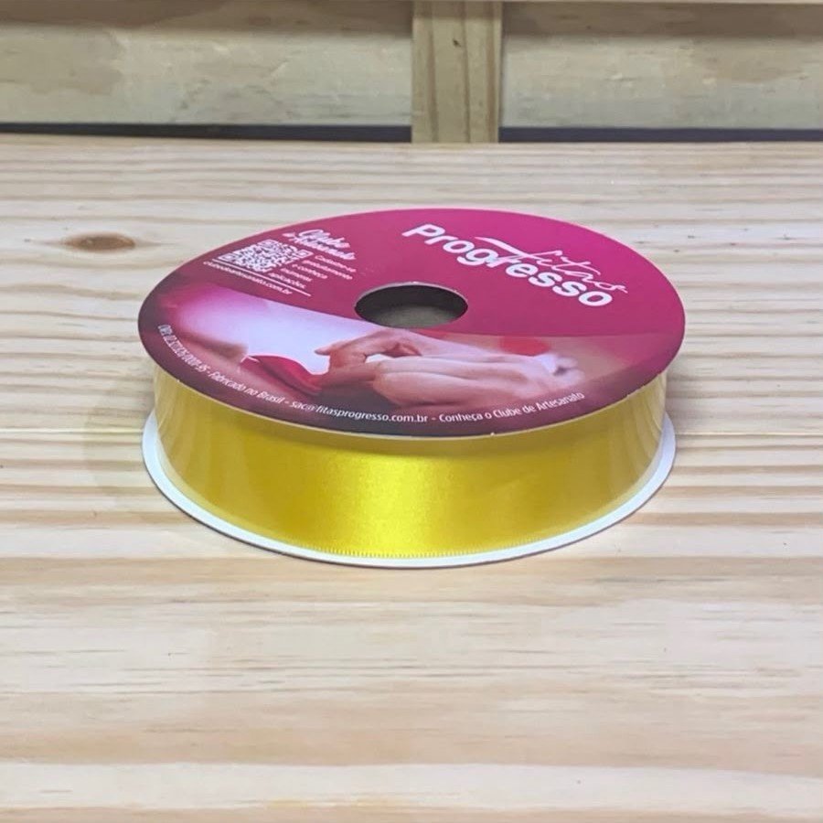 FITA CETIM SIMPLES CF007 30 MM COR 763 AMARELO GEMA ROL 50 METROS 847334