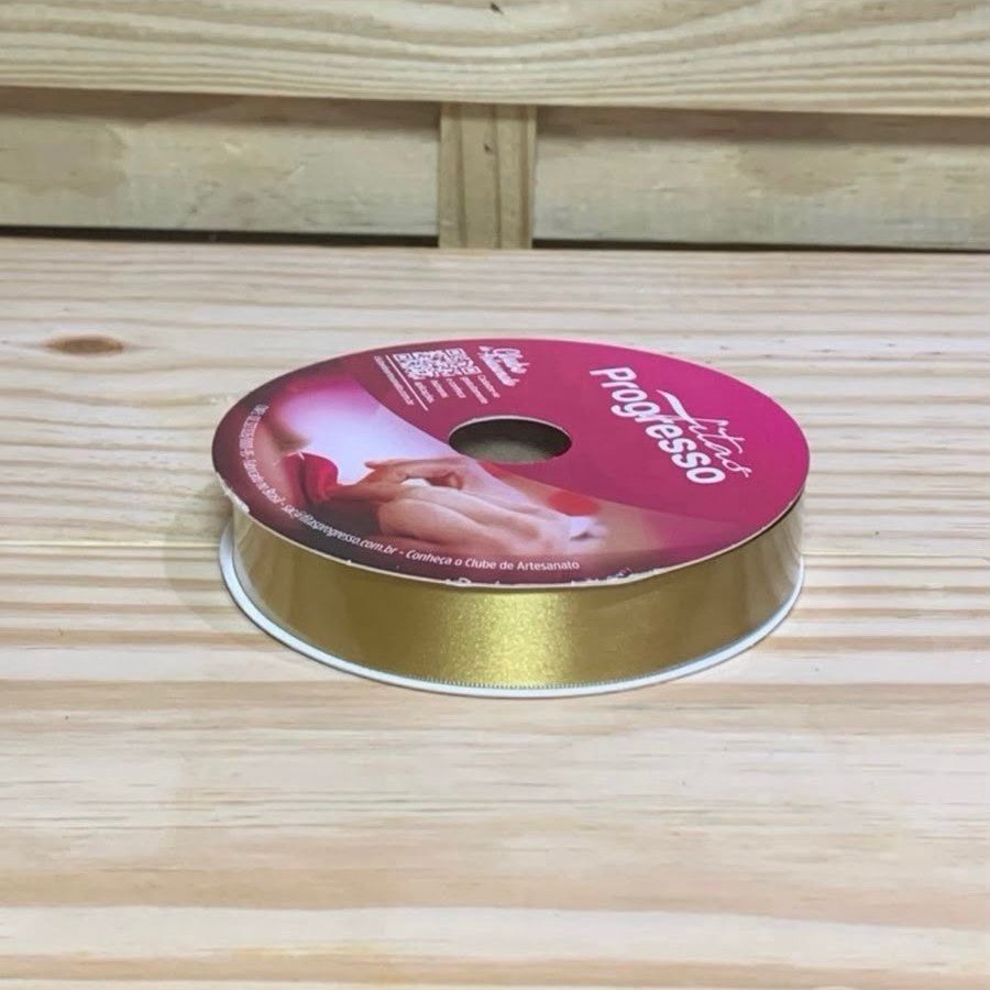 FITA CETIM SIMPLES CF005 22 MM COR 1353 DOURADO ROL 50 METROS 883035