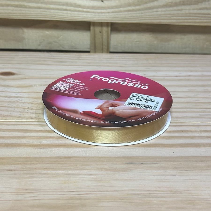 FITA CETIM SIMPLES CF003 15 MM COR  228 OURO ROL 50 METROS 370290