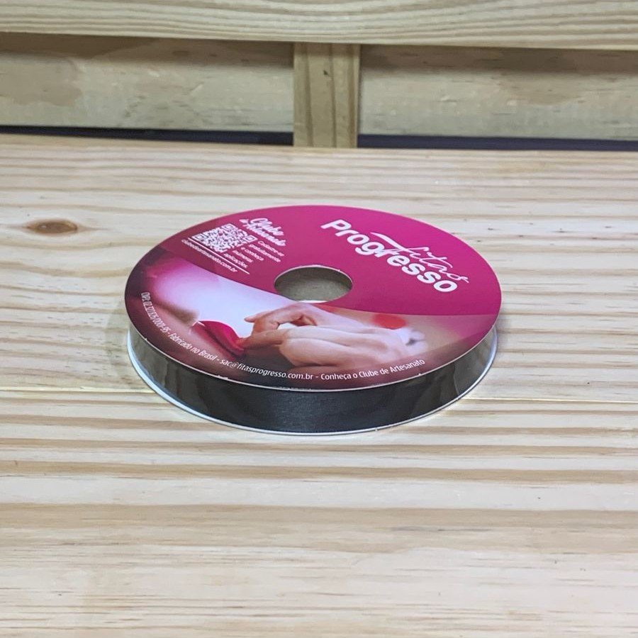 FITA CETIM SIMPLES CF003 15 MM COR 219 PRETO ROL 50 METROS 371808