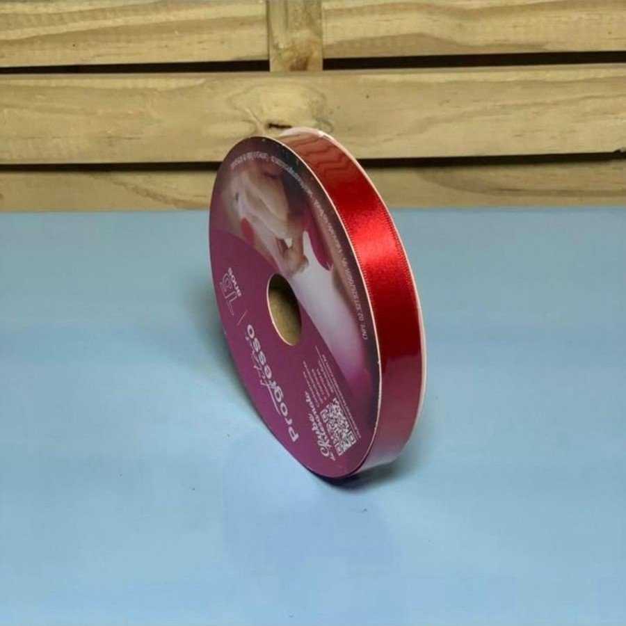 FITA CETIM SIMPLES CF003 15 MM COR 209 VERMELHO ROL 50 METROS 372843