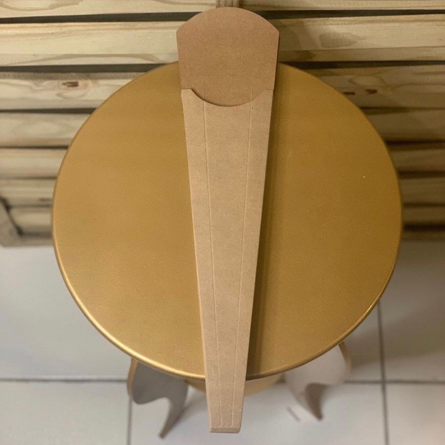 CONE P/1 BOTAO 49CMX12CM C/10UN LISO KRAFT 005518