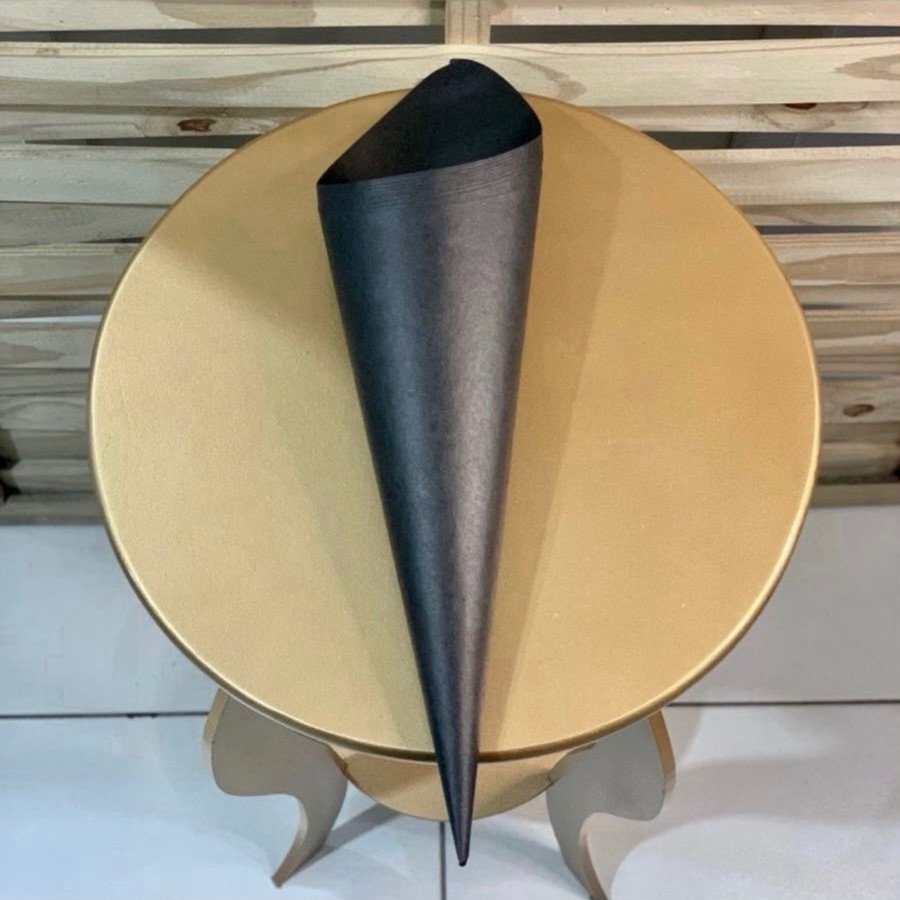 CONE BOUQUET 44CMX12,5X9CM C/10UN LISO PRETO 029736