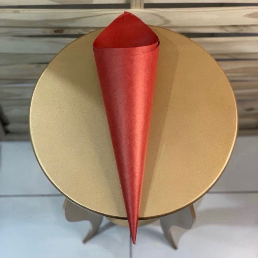 CONE BOUQUET 44CMX12,5X9CM C/10UN LISO VERMELHO 029774