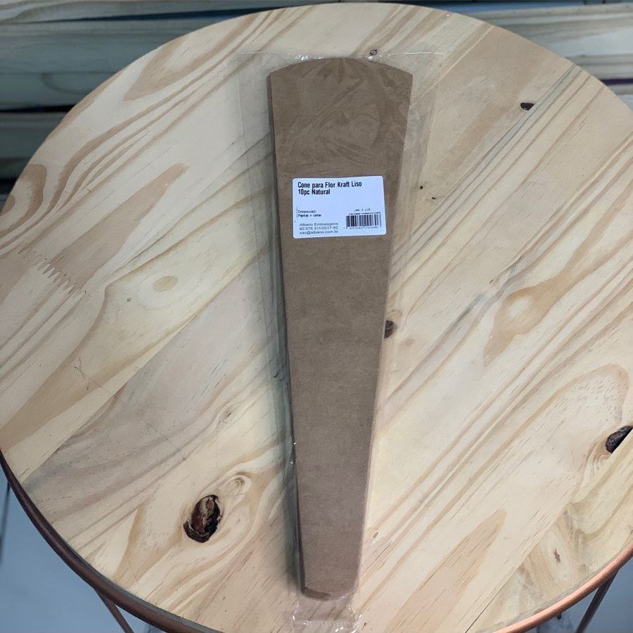 CONE PARA FLOR KRAFT LISO 10PC NATURAL 29260