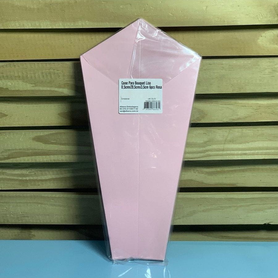 CONE PARA BOUQUET LISO 8,5CMX28,5CMX3,5CM 6PCS ROSA 36693