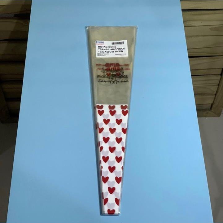 BOTAO CONE AMO VOCE 12CMX3CMX50CM 100UN 200361