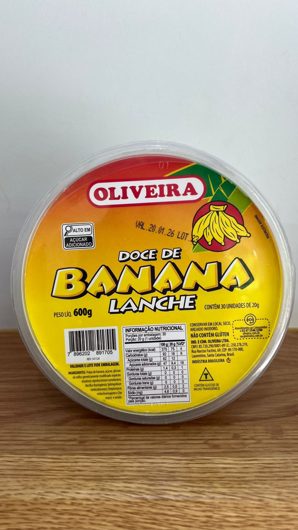 Banana Lanche Oliveira 600g