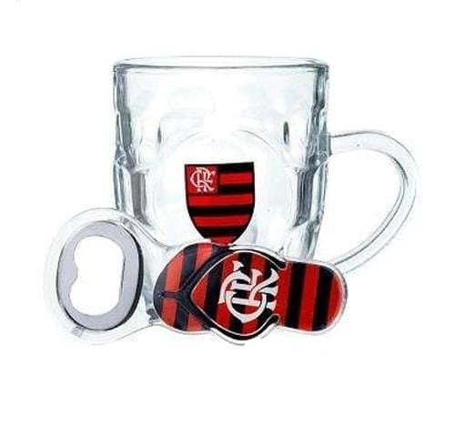 CANECA VIDRO COM ABRIDOR FLAMENGO G003A-5