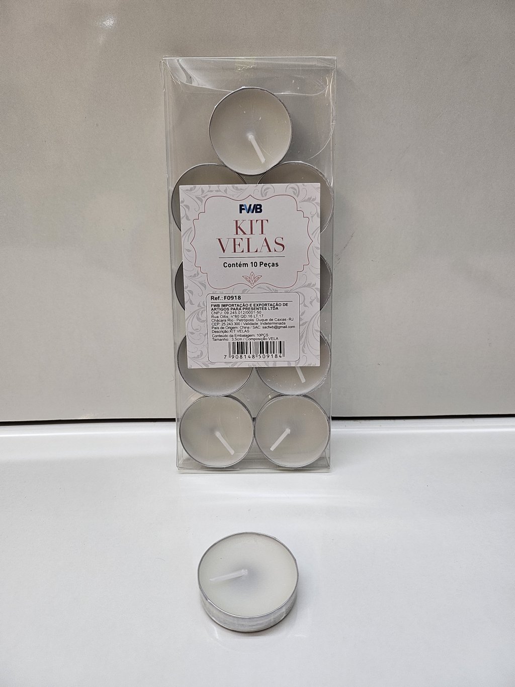 KIT VELA PARAFINA COM 10 F0918