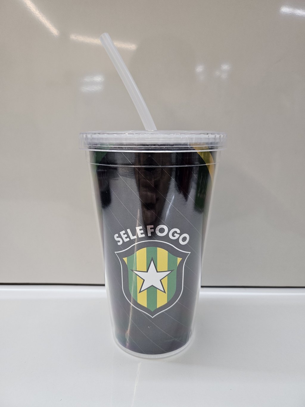 COPO PLAST COM CANUDO BOTAFOGO QH046-8S