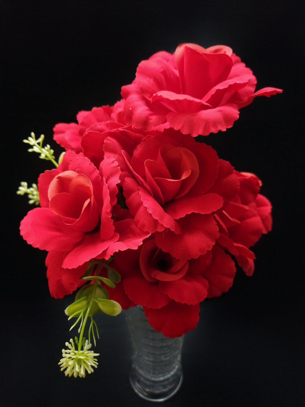 BUQ ROSA VELUDO COM 12 FLORES 10248