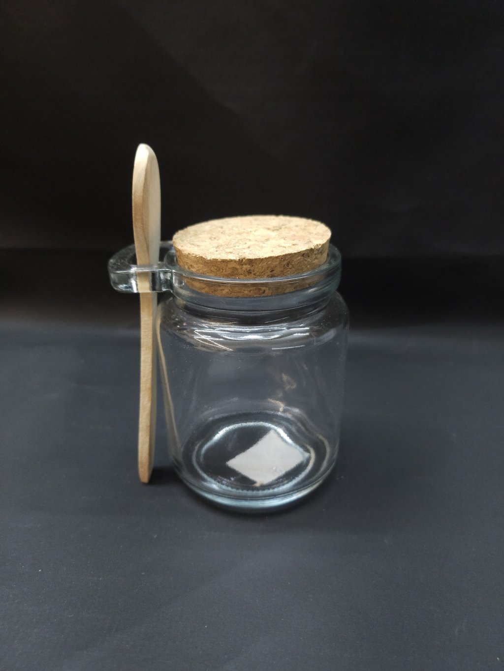 POTE VIDRO 250ML COM COLHER BAMBU 6470