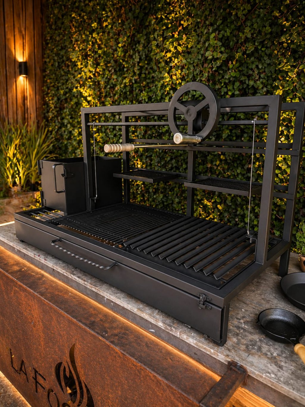 Parrilla Premium aço carbono 1200x600x700