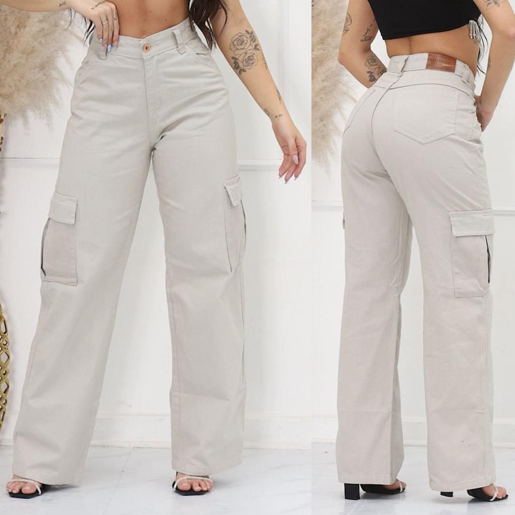 CALÇA WID LEG CARGO COR