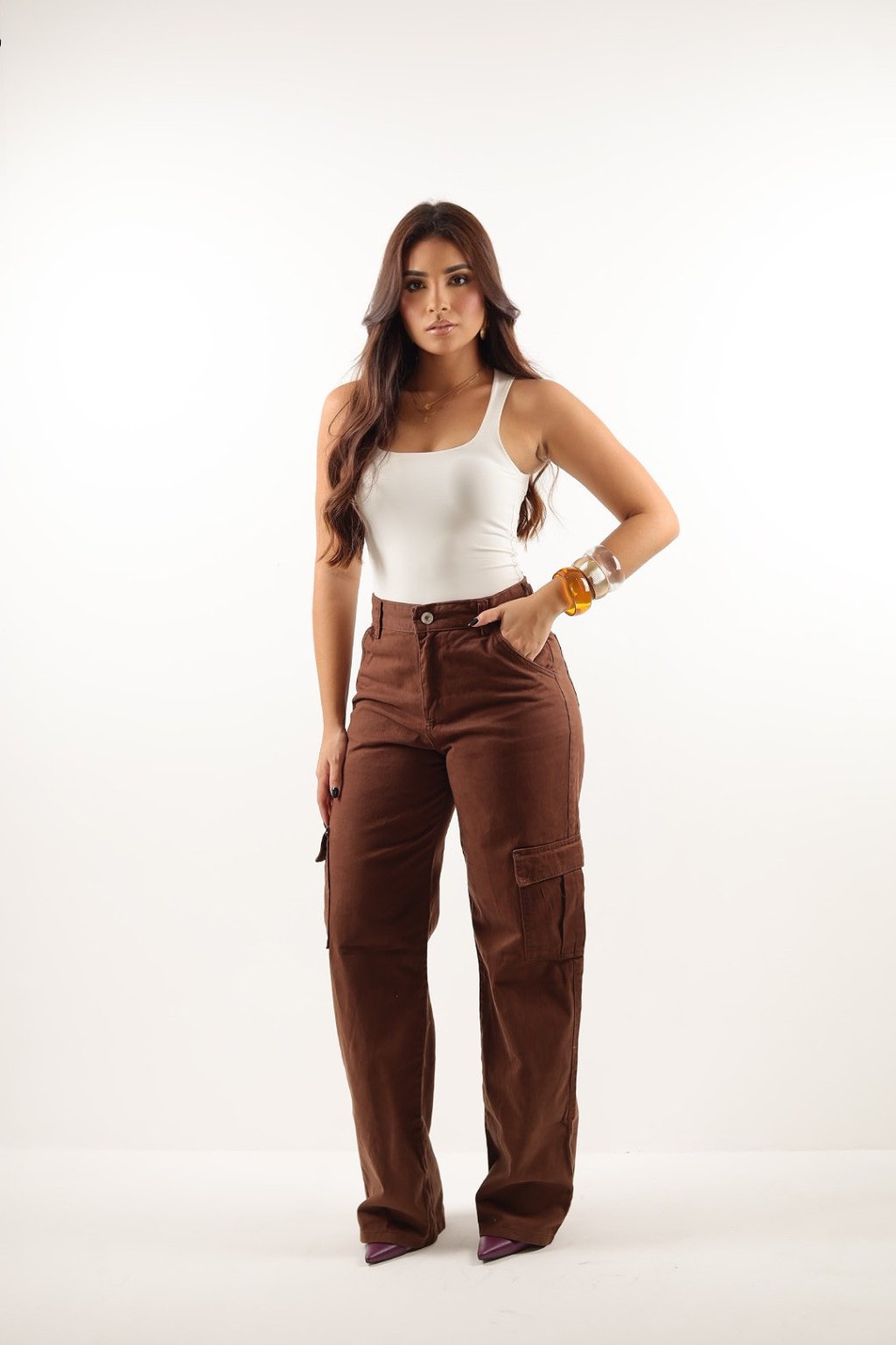 CALÇA WID LEG CARGO COR