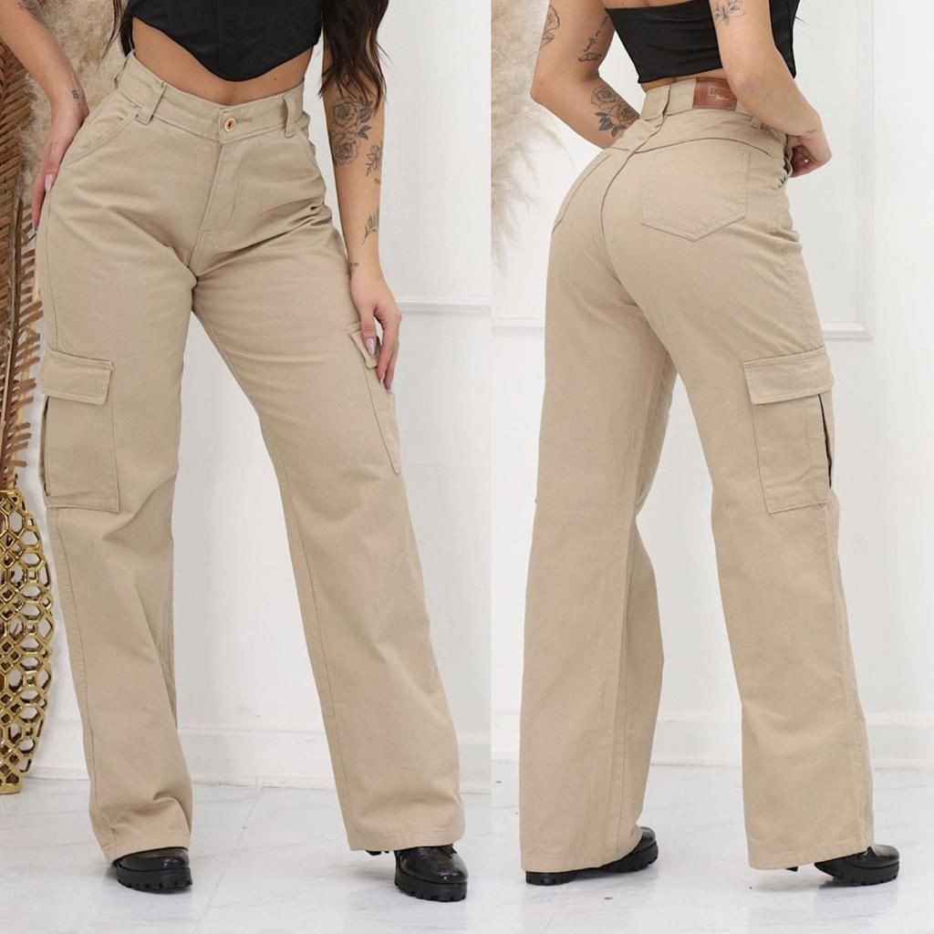 CALÇA WID LEG CARGO COR