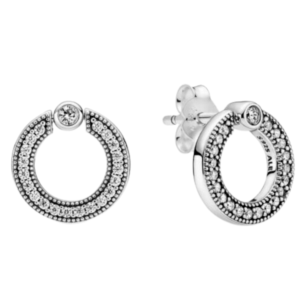 BRINCO CIRCULO CRAVEJADO PAN - PRATA 925