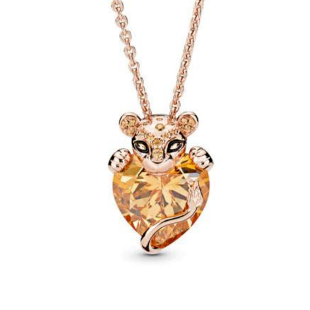 PINGENTE LEOA CORAÇÃO PAN - BANHADO A OURO