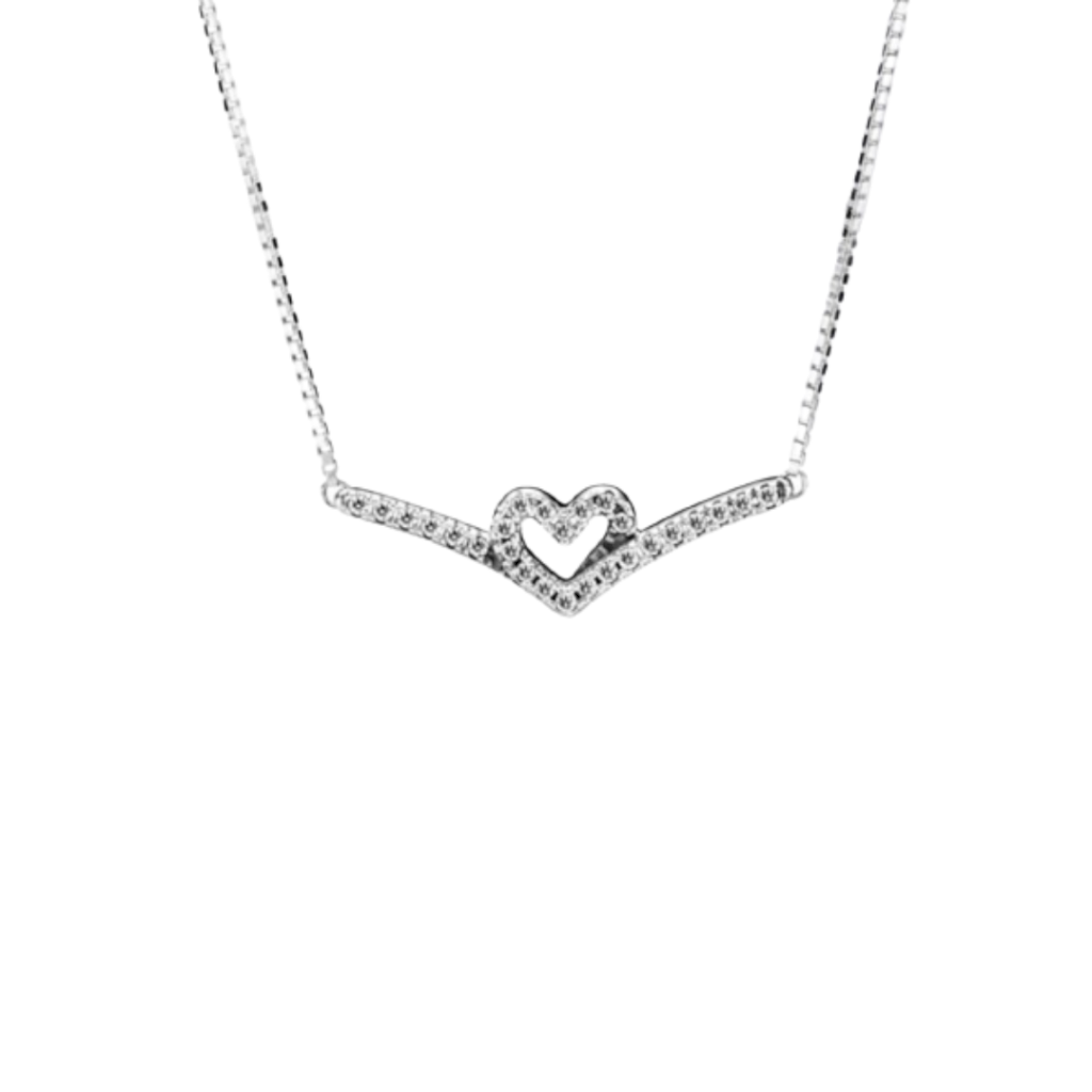 COLAR CORAÇÃO LAÇO PAN - PRATA 925