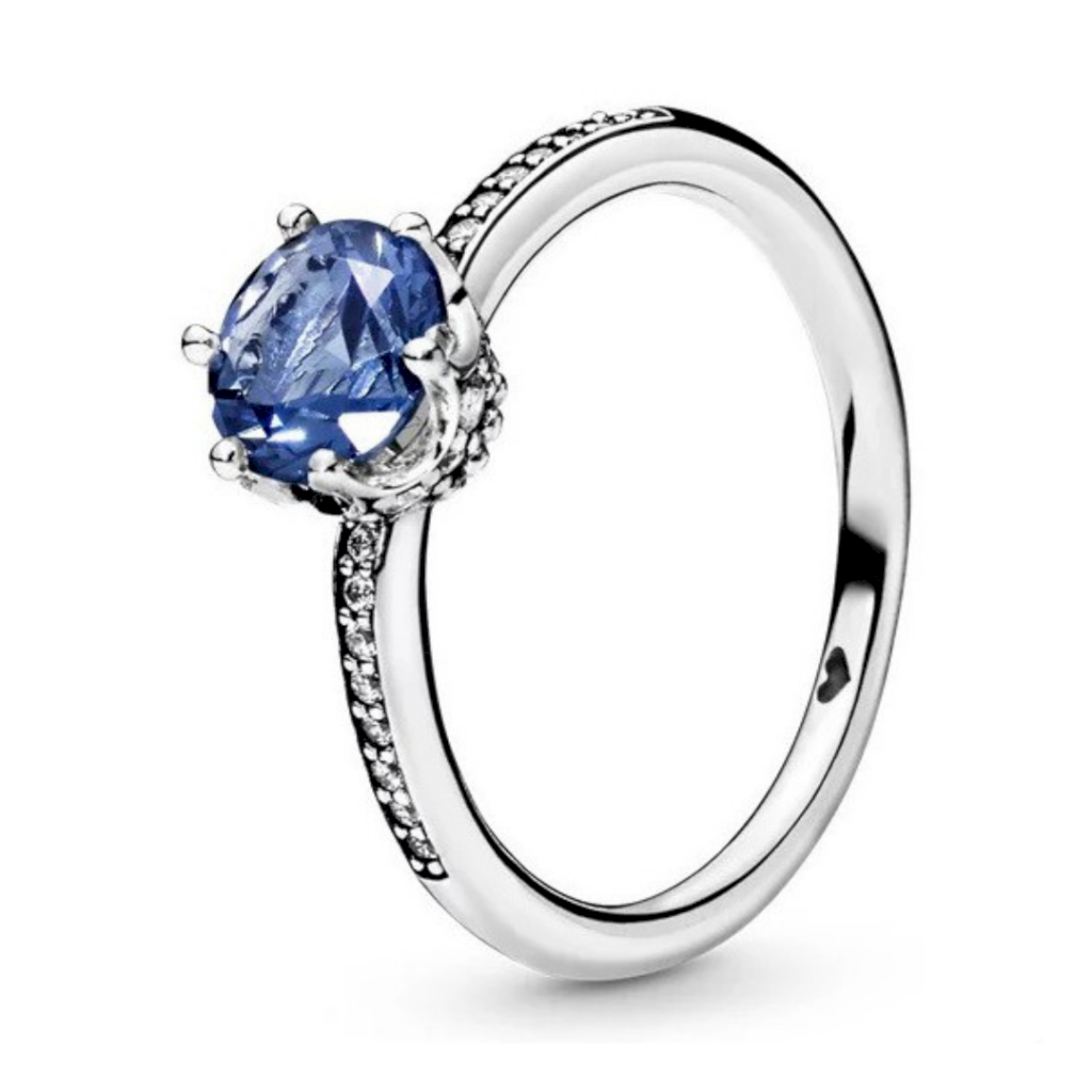 ANEL SOLITARIO COROA BLUE PAN - BANHADO A OURO