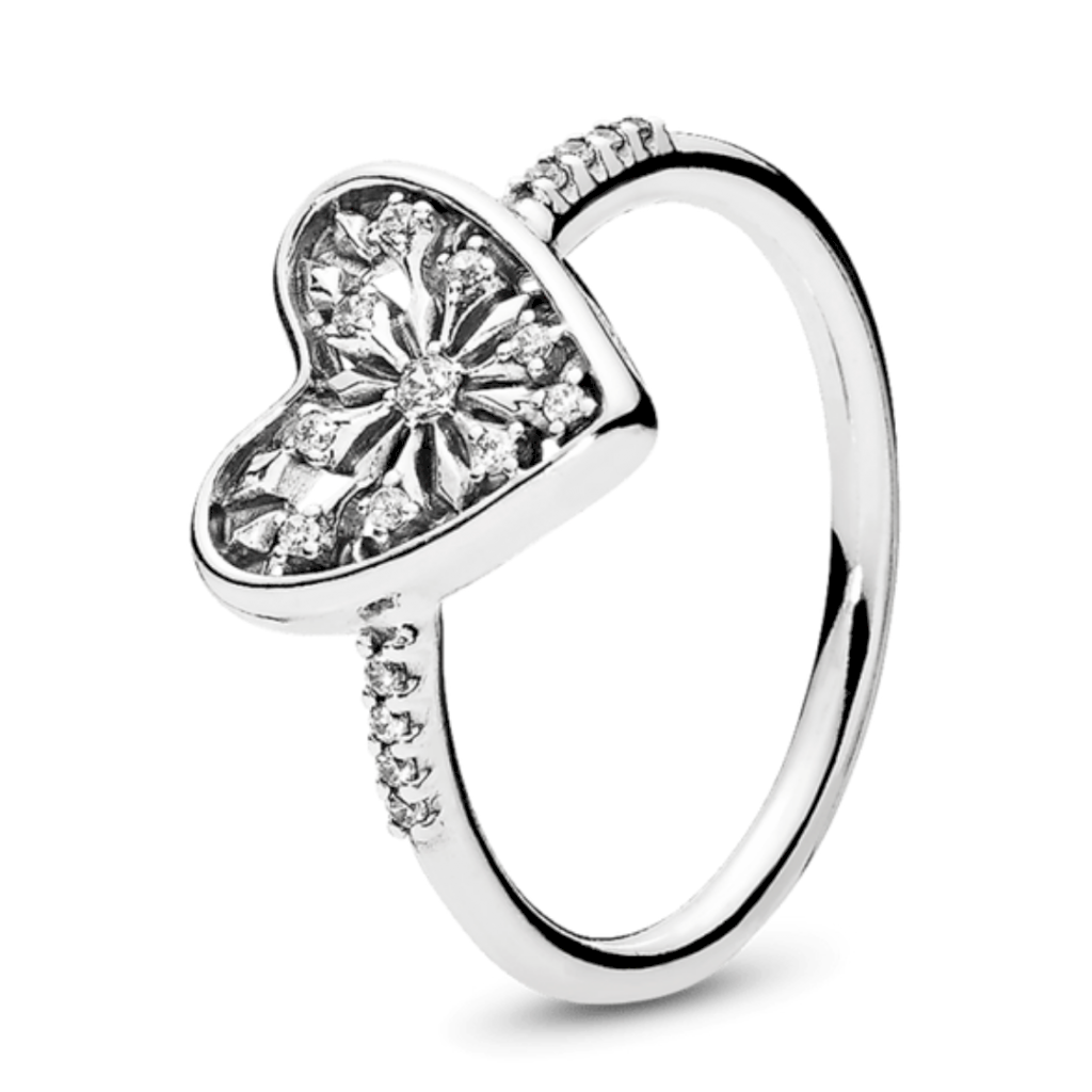 ANEL CORAÇÃO DE NEVE PAN - PRATA 925