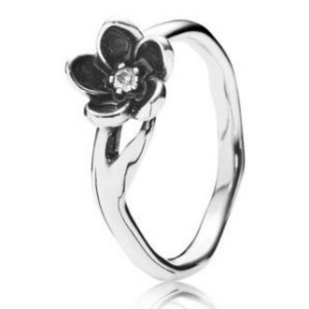 ANEL RAINHA NEGRA PAN - PRATA 925