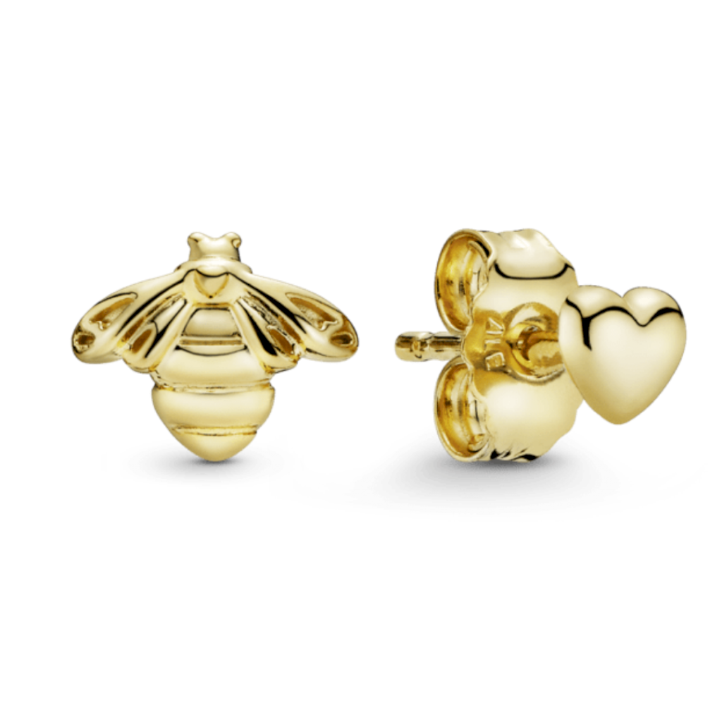 BRINCO ABELHA E CORAÇÃO PAN - BANHADO A OURO