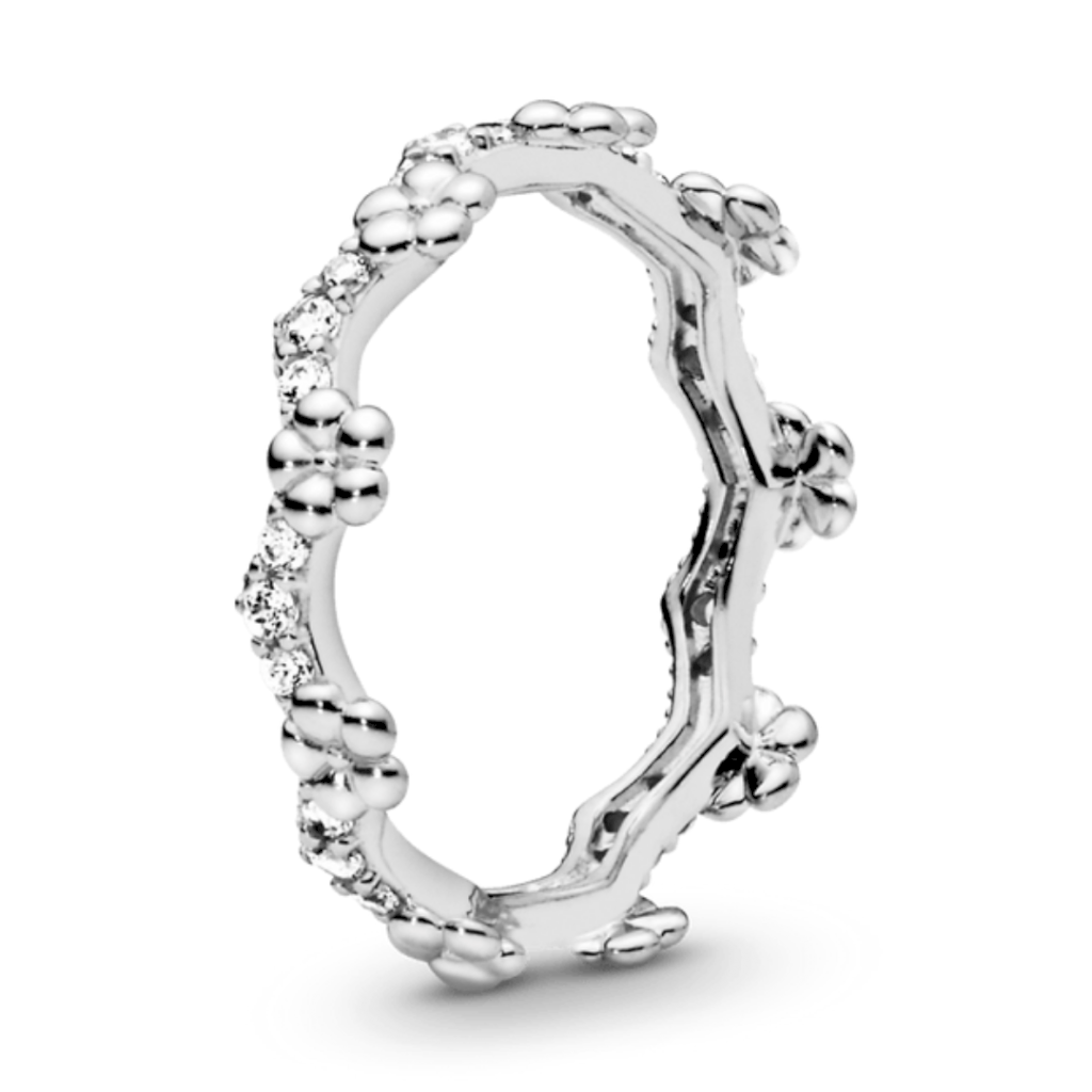 ANEL COROA DE FLORES PAN - PRATA 925