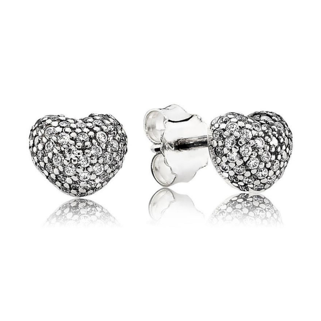 BRINCO CORAÇÃO CRAVEJADO PAN - PRATA 925