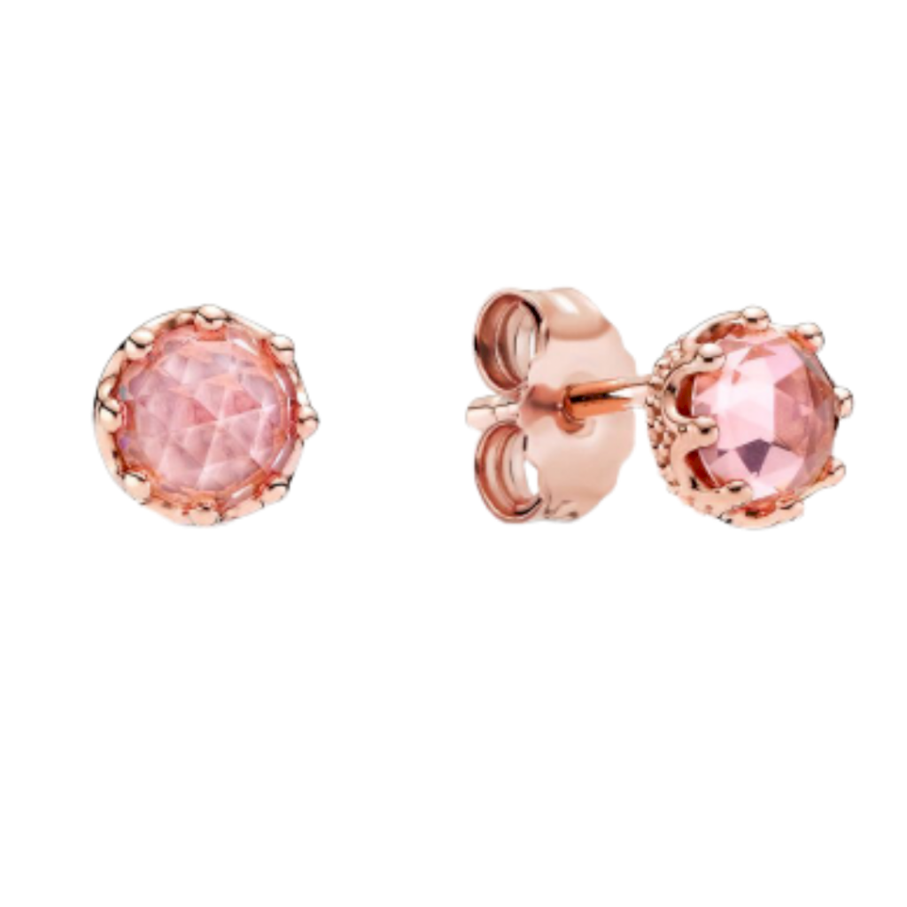 BRINCO PEDRAS ROSE PAN - BANHADO A OURO