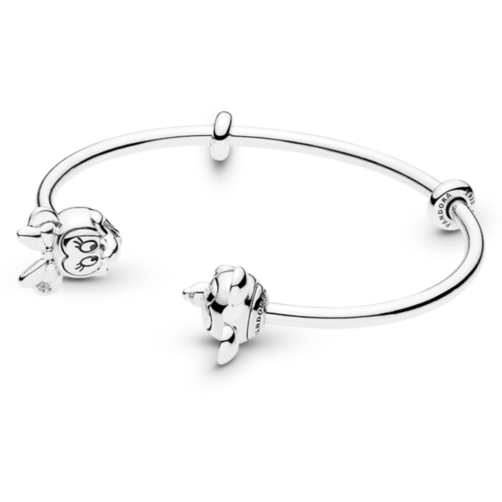 PULSEIRA RÍGIDA MICKEY MINNIE PAN - PRATA 925