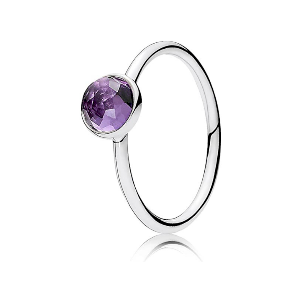 ANEL CIRCULO ROXO PAN - PRATA 925