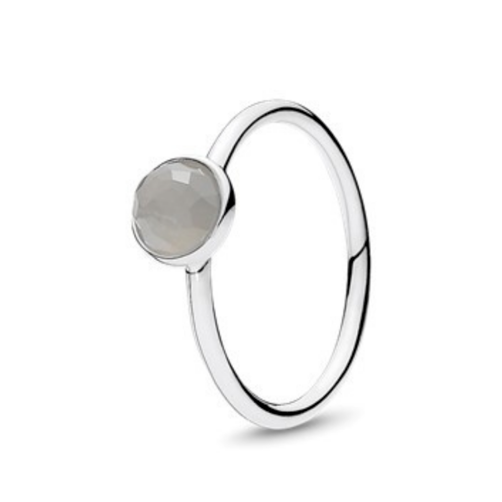 ANEL CIRCULO CINZA PAN - PRATA 925