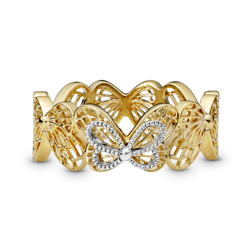 ANEL GOLD BORBOLETA - BANHADO A OURO