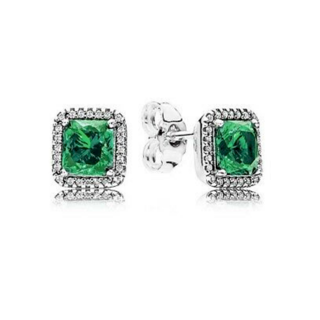 BRINCO ELEGÂNCIA ETERNA GREEN PAN - PRATA 925