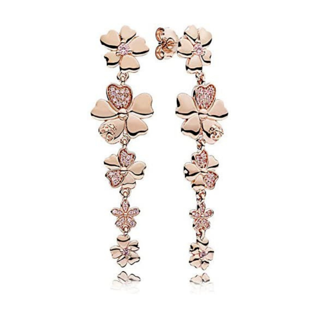 BRINCOS FLORES DE LUXO PAN - BANHADO A OURO