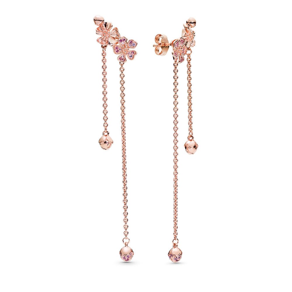 BRINCO FLOR DE PÊSSEGO PAN - BANHADO A OURO